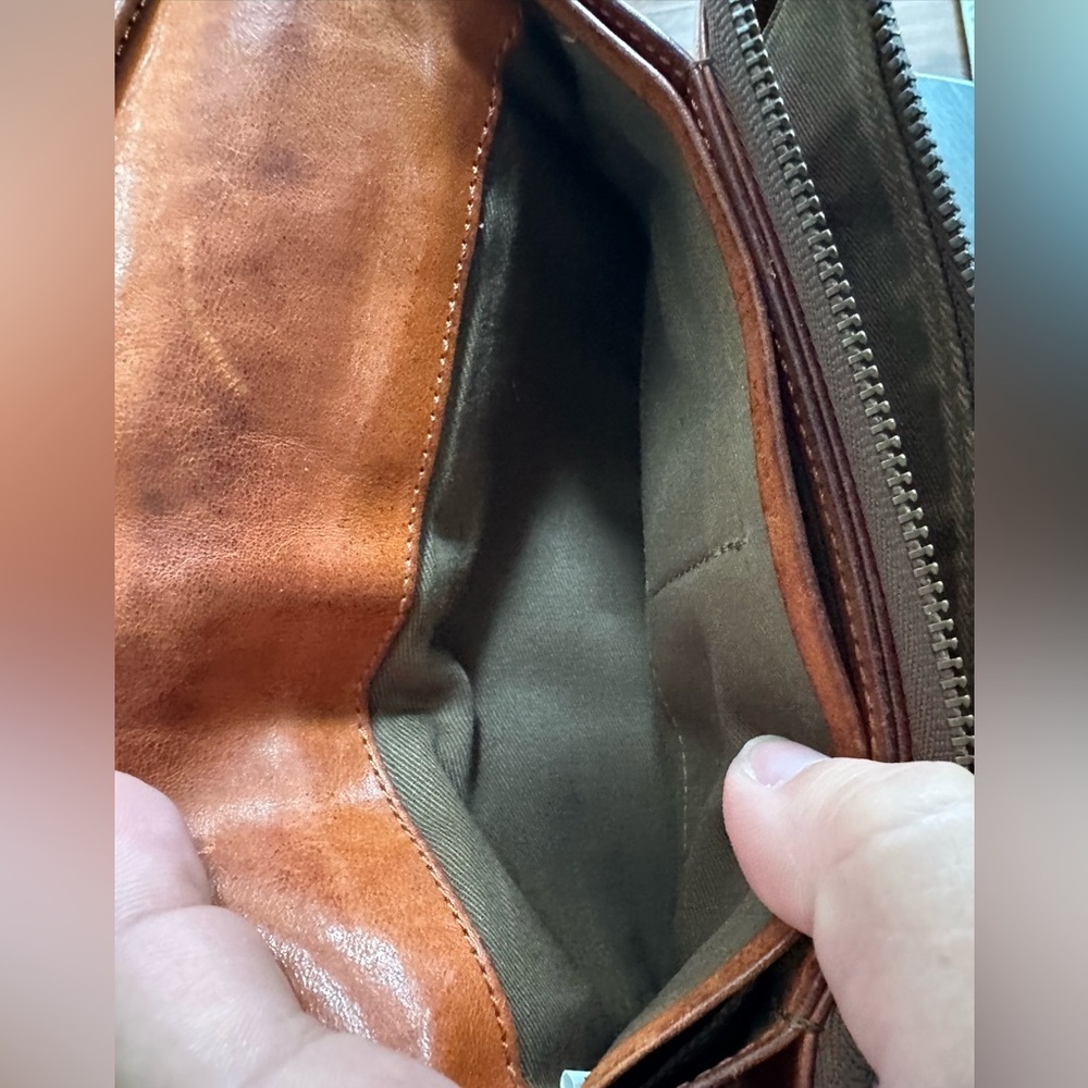 Dakota Leather Long Wallet – Brown / Burnt Orange - Picture 14 of 15